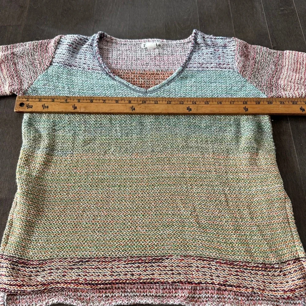 Relais Anthropolgie Colorful Knit Sweater Boho Artistic Rainbow Made in USA XS - Picture 6 of 9